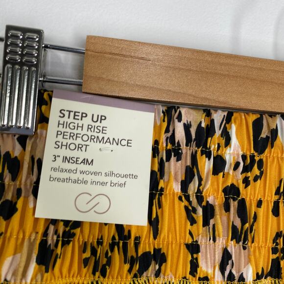 CALIA Yellow Cheetah Print Step Up Shorts Activewear Running Womens Size XXS - Picture 7 of 8